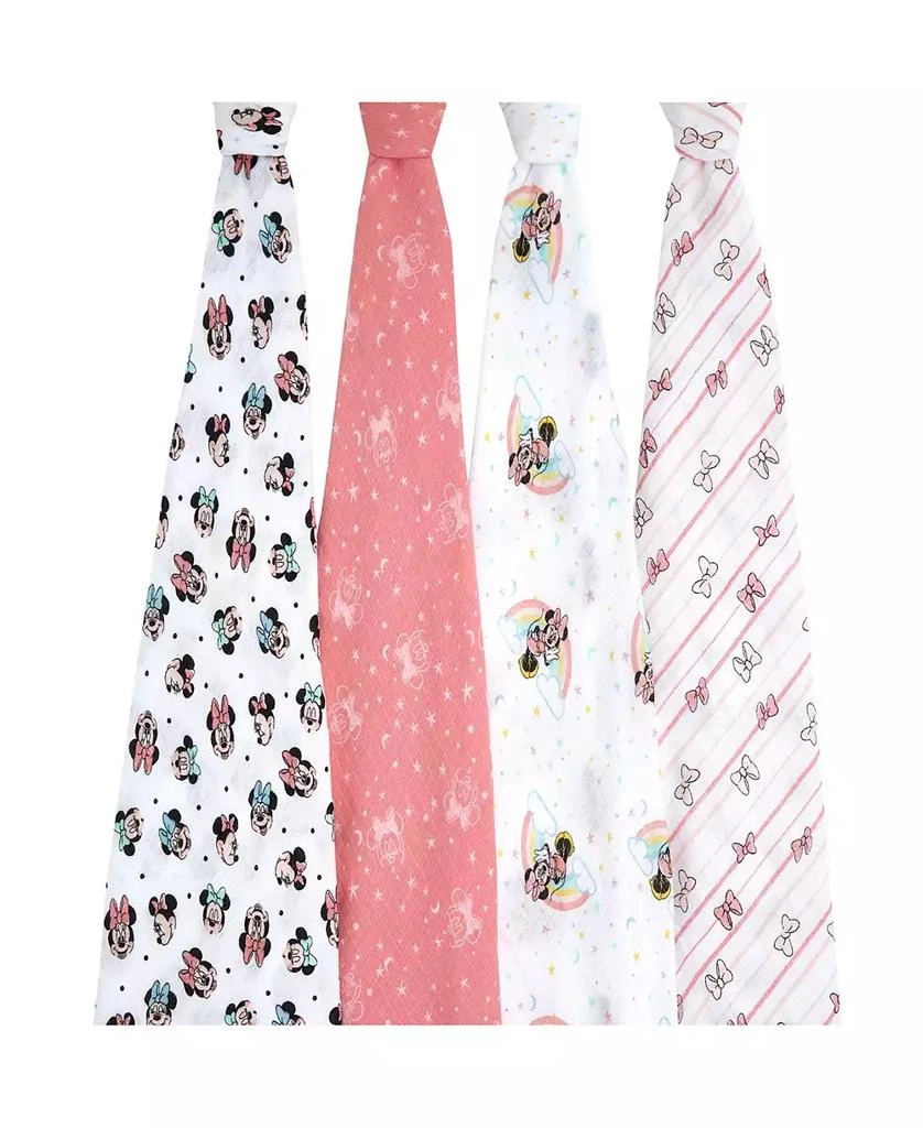 aden + anais Baby Girls Minnie Swaddle Blankets, Pack of 4 3