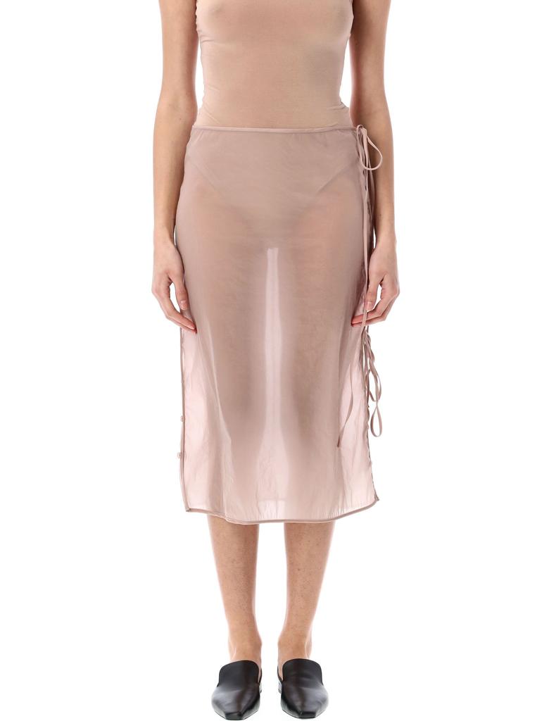 Low Classic SEE-THROUGHT BUTTON LOOP MIDI SKIRT