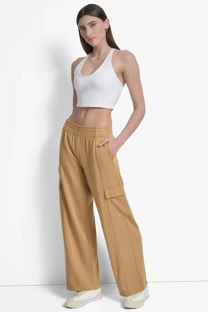 DKNY HIGH-RISE SEAMED WIDE-LEG CARGO SWEATPANT 5