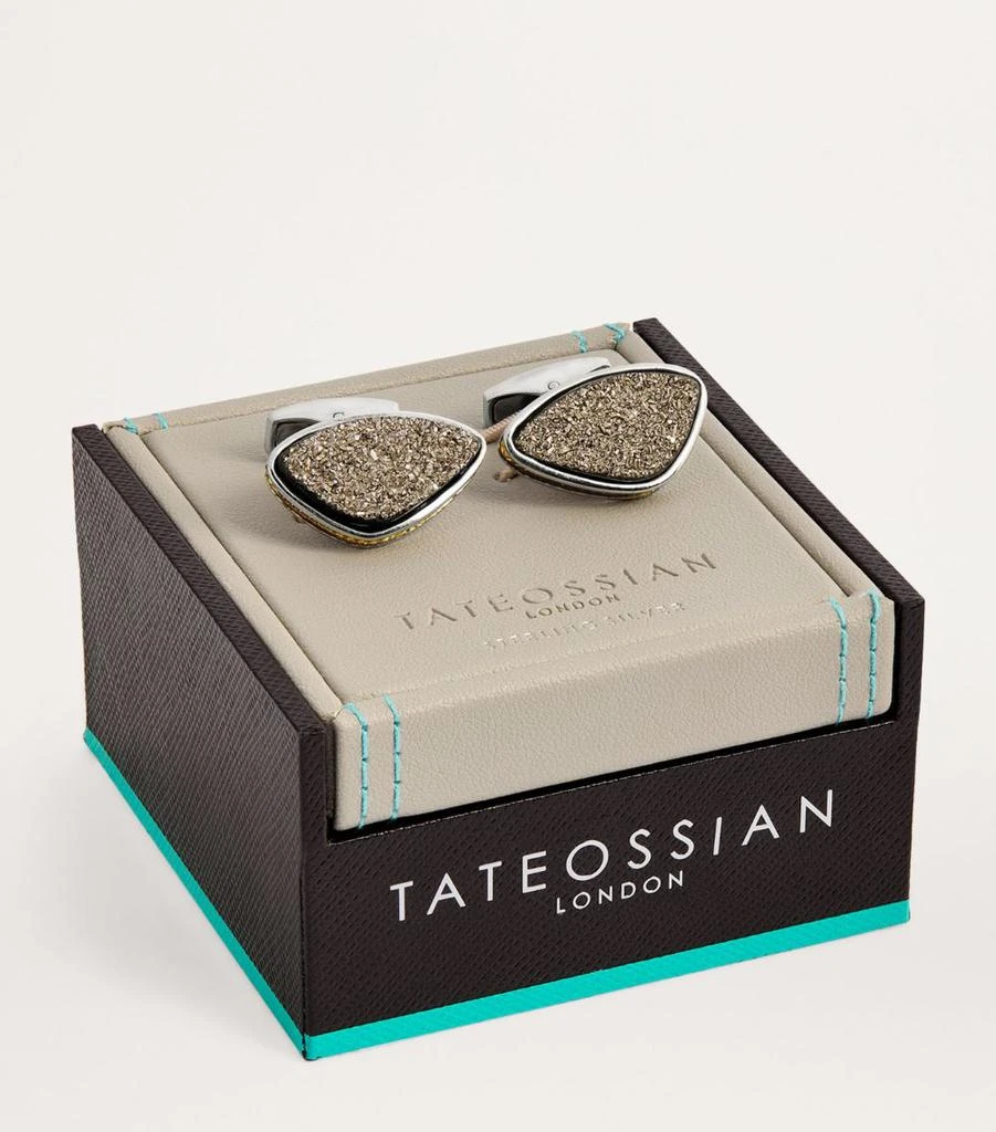 Tateossian Sterling Silver and Drusy Cufflinks 3