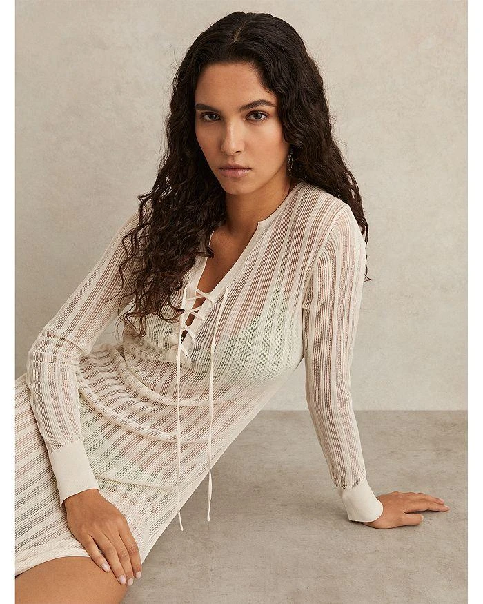 REISS Samantha Sheer Knit Dress 4