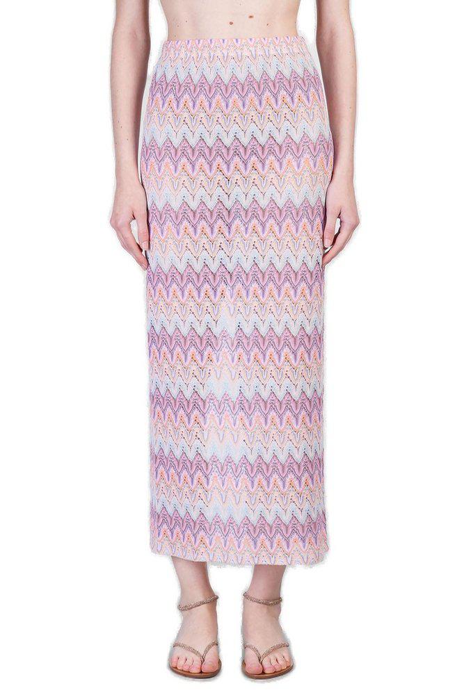 Mc2 Saint Barth Mc2 Saint Barth Pastel Chevron Pattern Caytlin Long Raschel Skirt