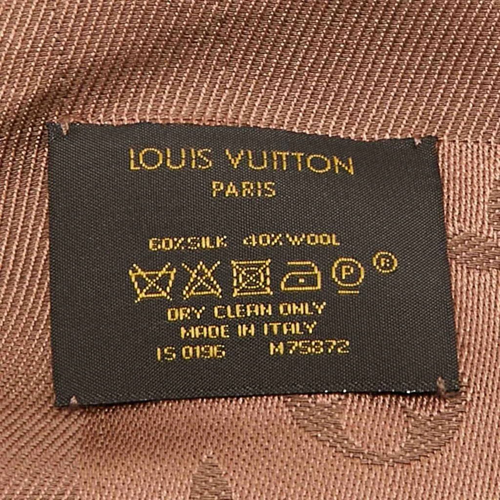 Louis Vuitton Louis Vuitton Brown Monogram Silk and Wool Scarf 5