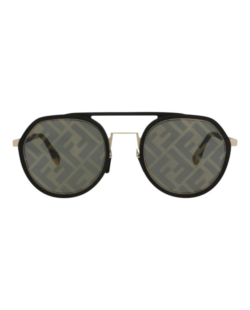 Fendi Aviator-Frame Metal Sunglasses 1