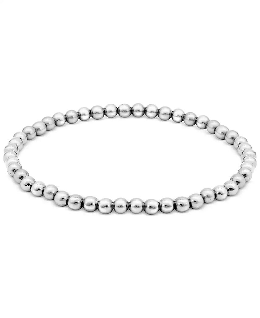 Giani Bernini Polished Beaded Stretch Bracelet (4mm) in 18k Gold over Sterling Silver, Exclusively at Macy's