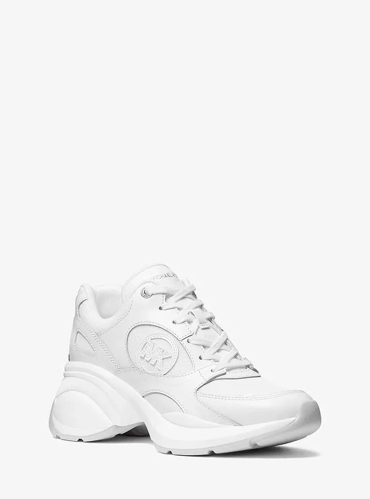 Michael Kors Zuma Leather and Mesh Trainer