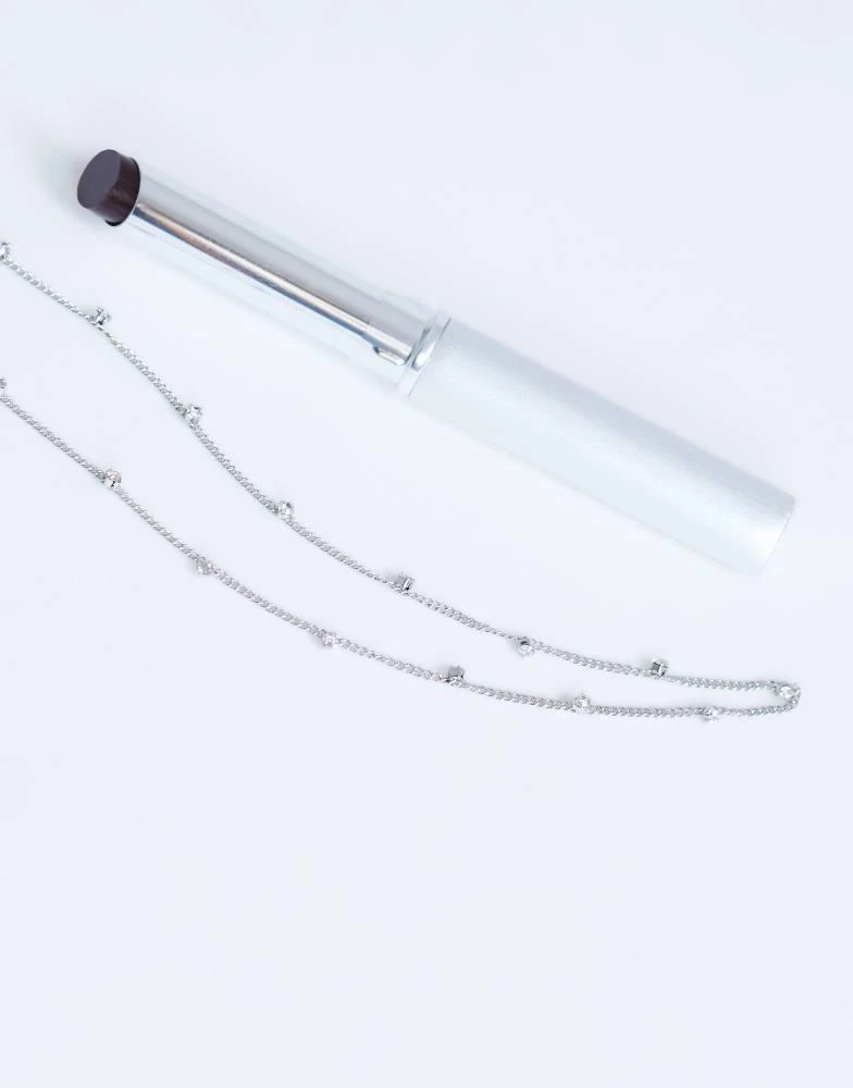 Topshop Topshop Demi chain necklace with diamantes in stainless silver 3