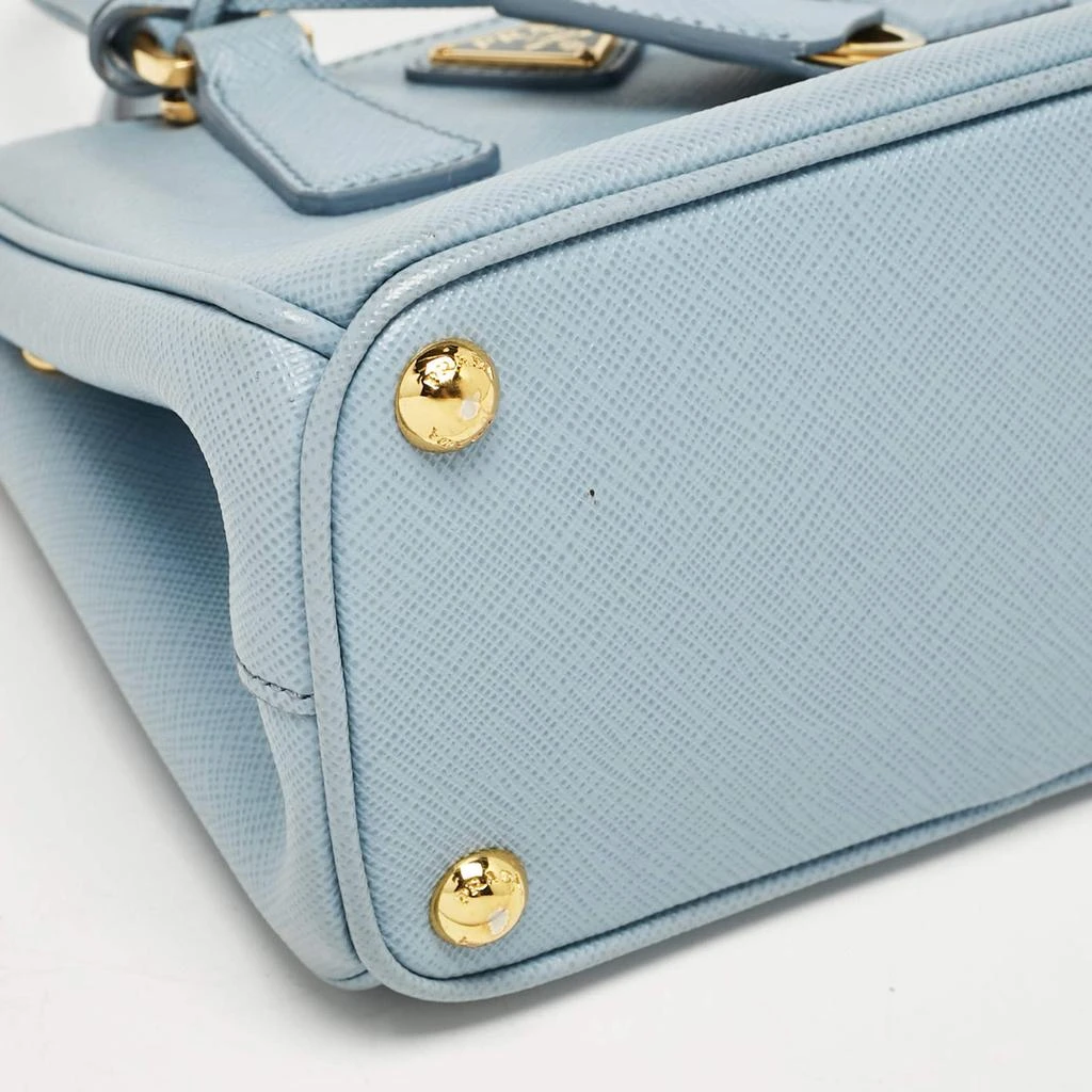 Prada Prada Light Blue Saffiano Lux Leather Mini Double Zip Crossbody Bag 14