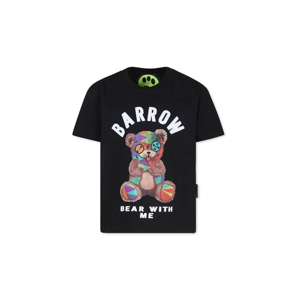 BARROW Black T-shirt For Kids With Bear Print 1