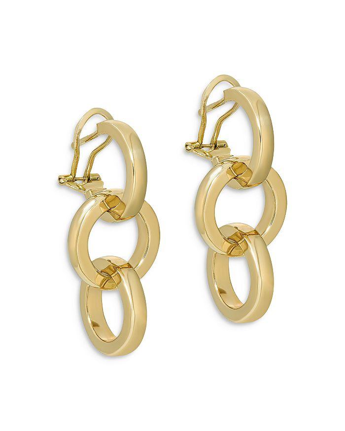 L. Klein 18K Yellow Gold Duetto Triple Hoop Drop Earrings