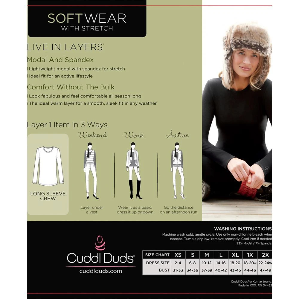 Cuddl Duds Softwear with Stretch Long-Sleeve Layering Top 3