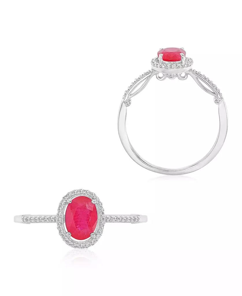 Macy
s Ruby (1 ct. t.w.) and Diamond (0.14 ct. t.w.) Halo Ring in 14k White Gold 3