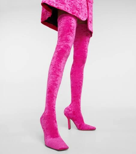 Vetements Velvet over-the-knee boots 4