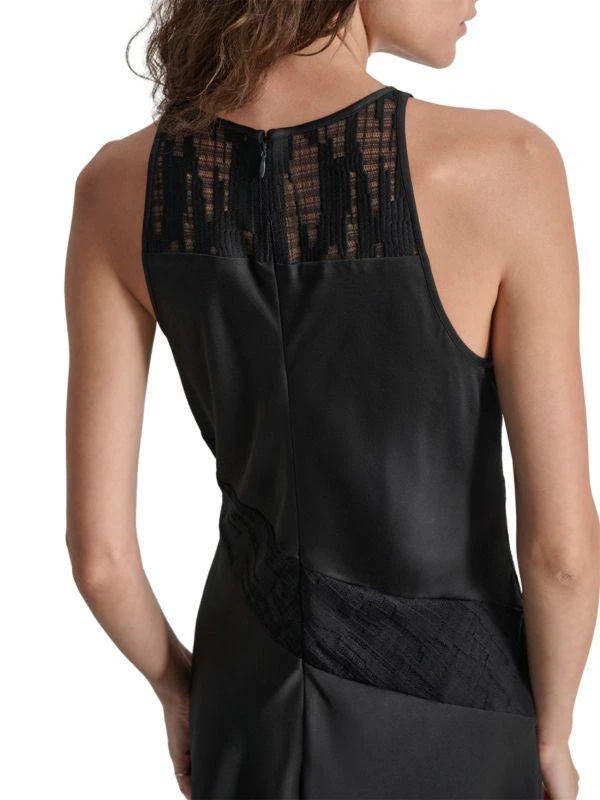 DKNY Satin Lace-Panel Midi-Dress 7