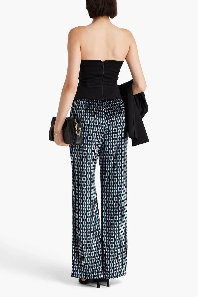 Diane von Furstenberg Vegas printed velvet straight-leg pants 3