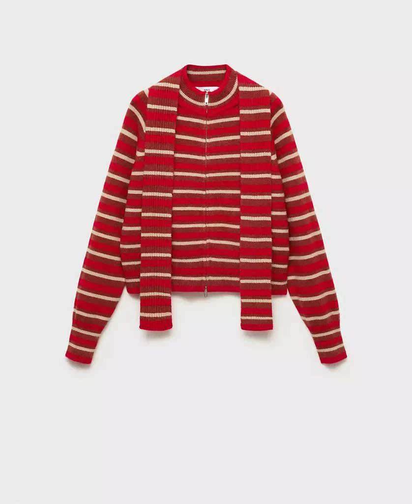 Mango Women's Striped Zip-Up Cardigan 3