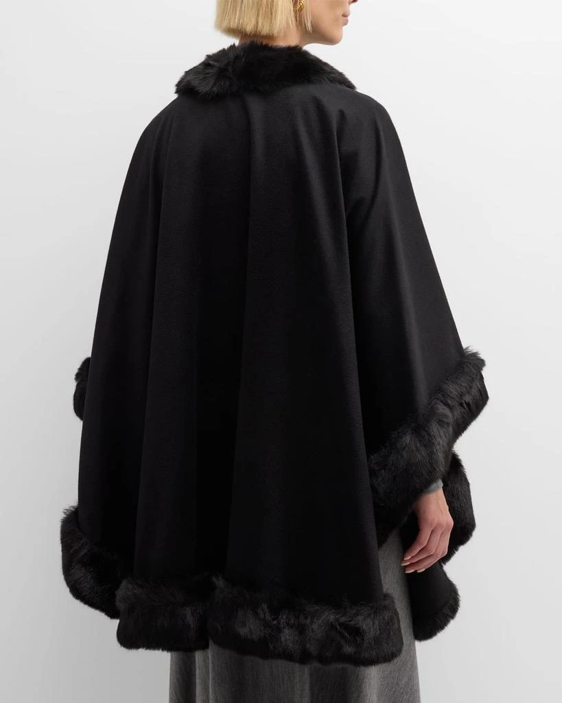 Sofia Cashmere Faux Fur Trim Cashmere Cape 5