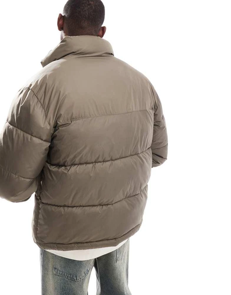 HOLLISTER Hollister heavyweight mock neck puffer jacket in brown 4