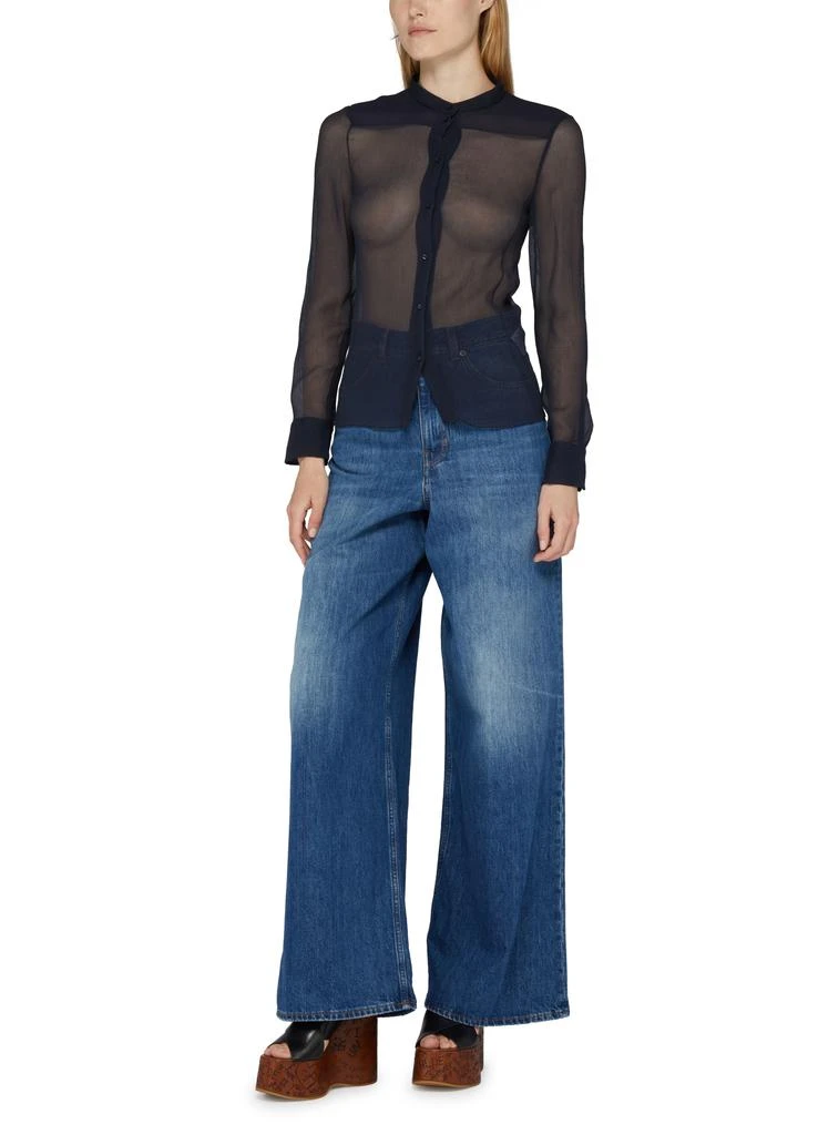 Chloé Fitted collarless silk crepe blouse 6