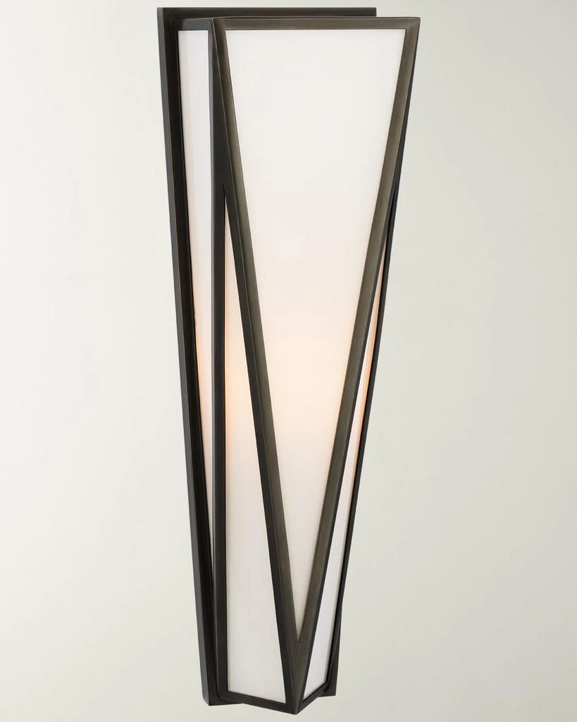 Julie Neill Lorino Medium Sconce In Bronze With White Glass By Julie Neill 1