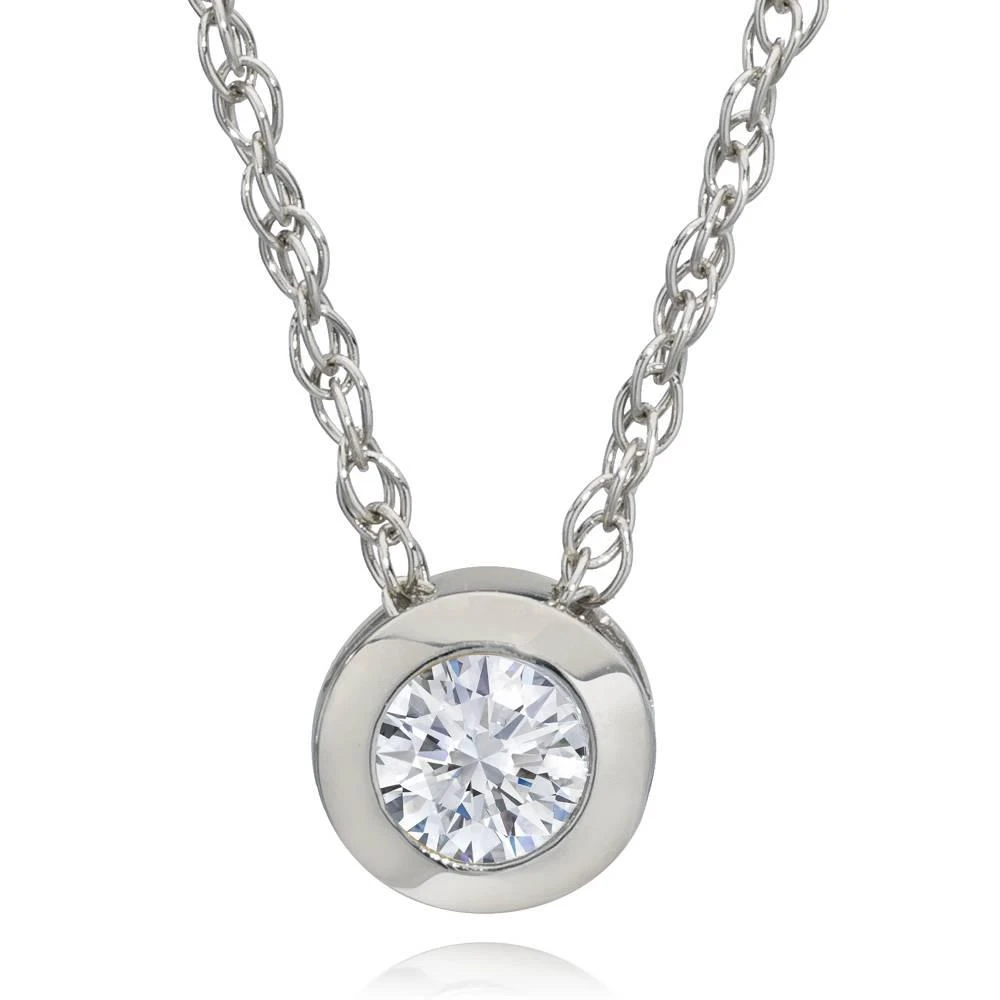 Pompeii3 1/3Ct Diamond Solitaire Lab Grown Diamond Pendant White Gold Necklace