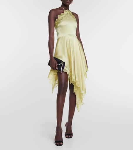 Stella McCartney Lace-trimmed satin midi dress 2