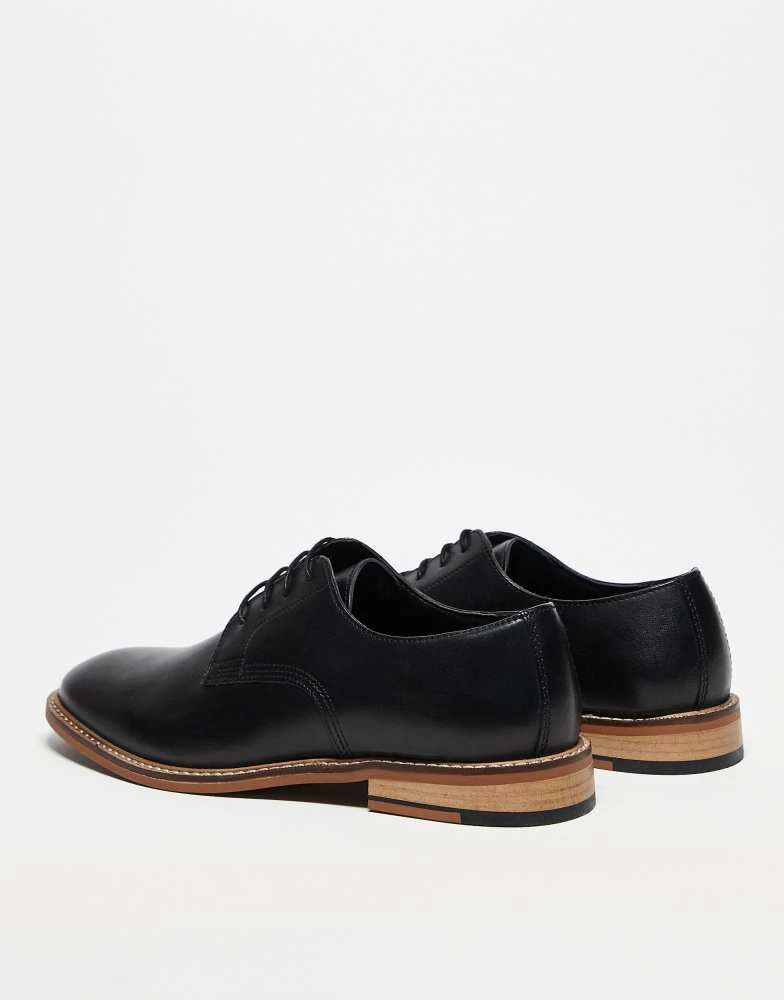ASOS ASOS DESIGN derby lace up shoes in black leather 4