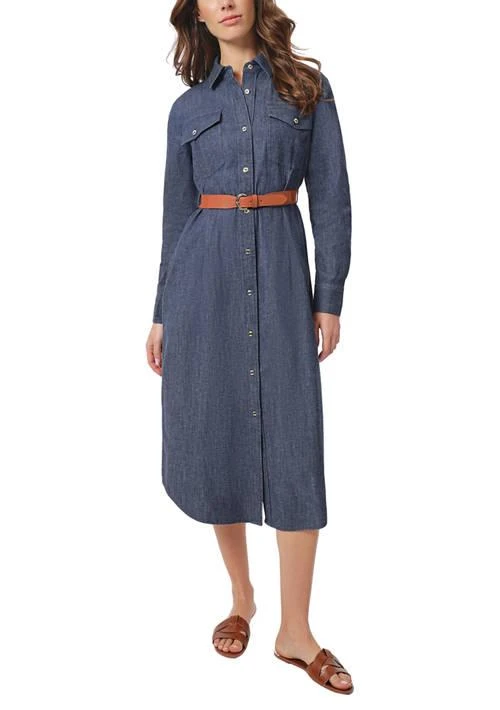 JONES NEW YORK New York Petite Button Front Denim Dress With Belt 1