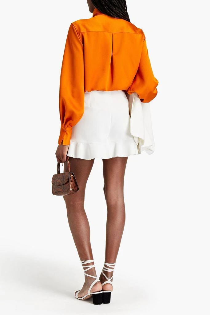 RED Valentino Wrap-effect ruffled crepe shorts 3