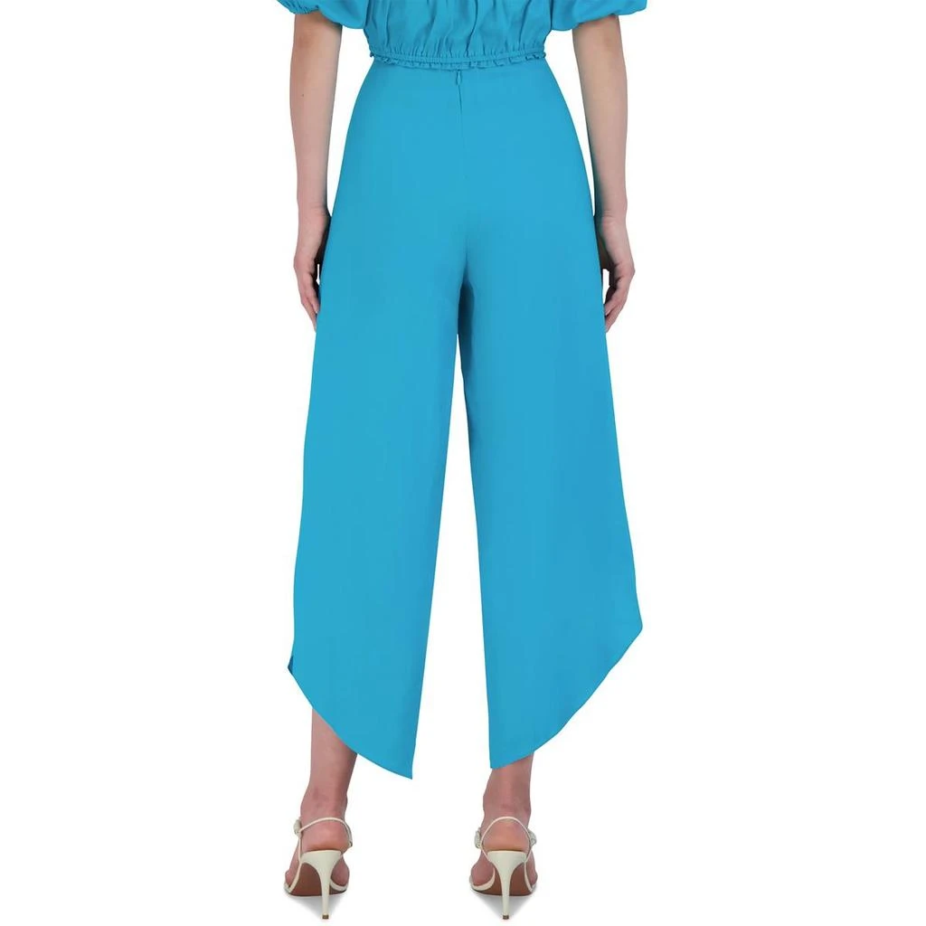 BCBG Womens High Rise Tie Waist Wide Leg Pants 2