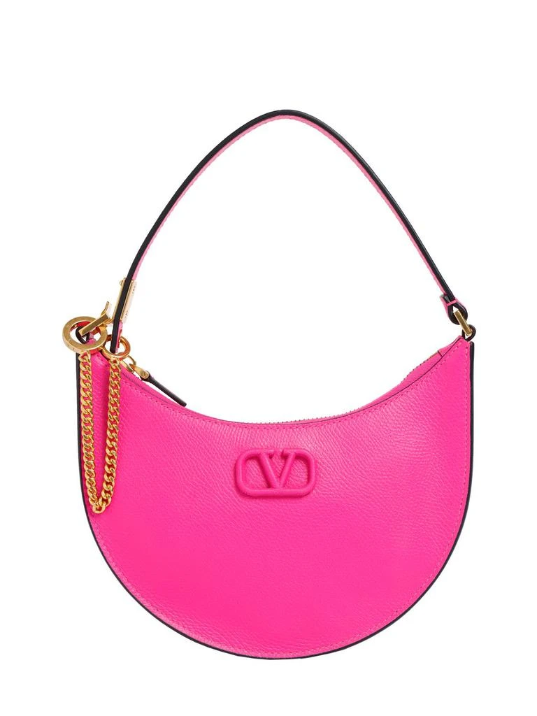 Valentino Mini V Logo Signature Leather Hobo Bag 1