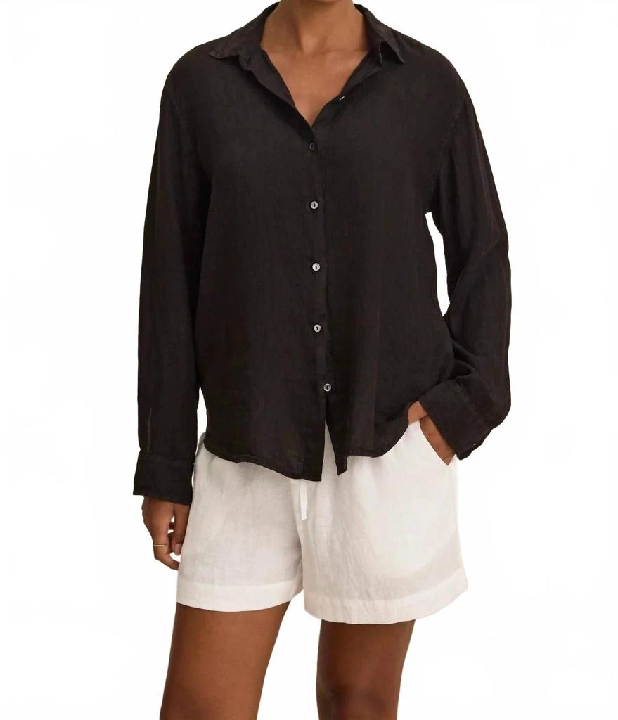 Velvet by Graham & Spencer Sisi Linen Shirt In Black 1