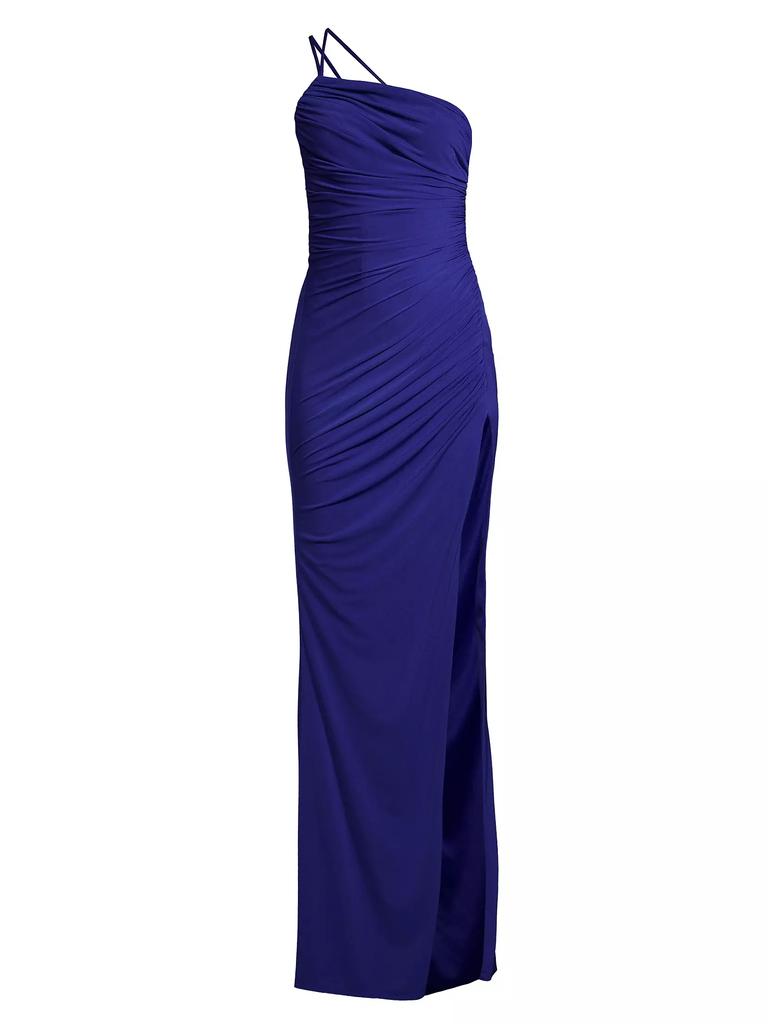 Katie May Winnipeg One-Shoulder Ruched Gown