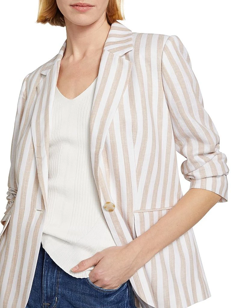 Tahari Helena Striped Linen-Blend Blazer 6
