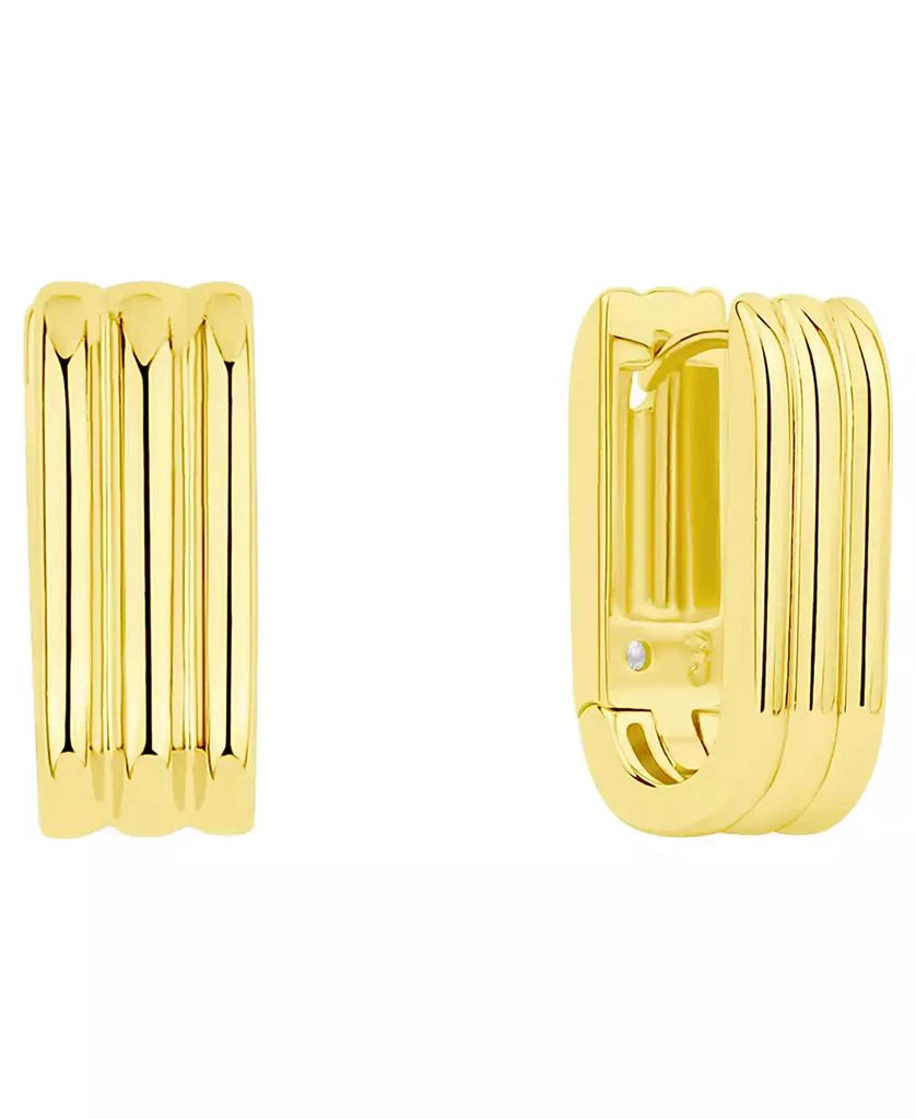 And Now This 18k Gold Plated Brass Ribbed Oblong Huggie Hoops Earrings, Macy
s Exclusive 1