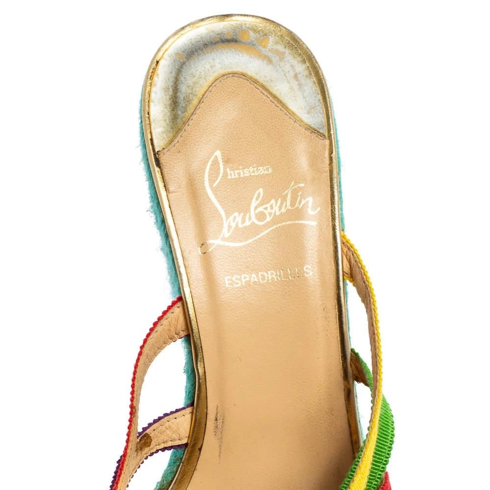Christian Louboutin Christian Louboutin Multicolor Fabric Crepon Espadrille Wedge Sandals Size 37 7