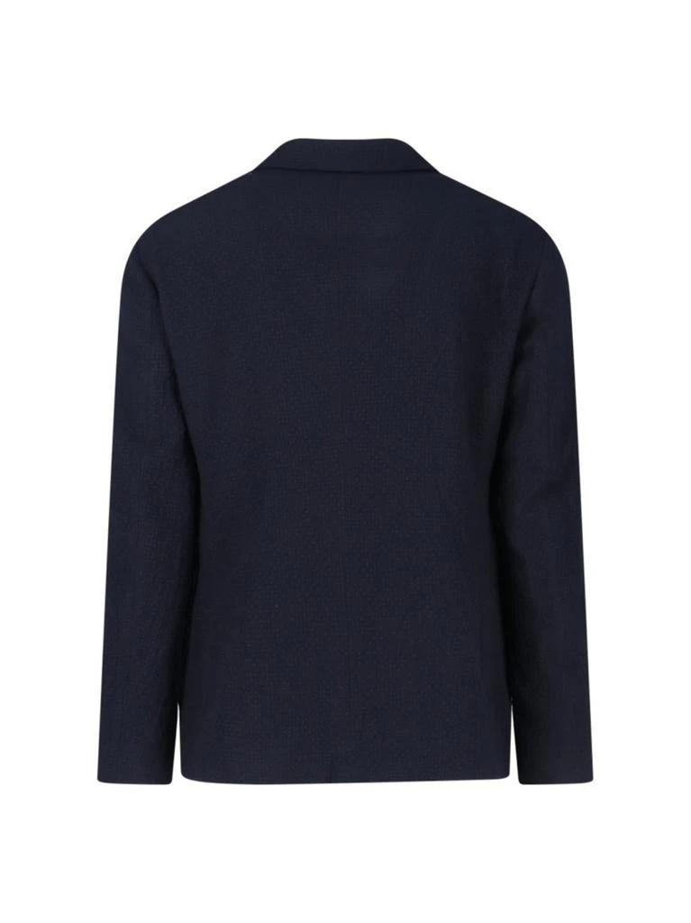 Giorgio Armani Textured Navy Blazer With Classic Lapel And Tailored Silhouette 2