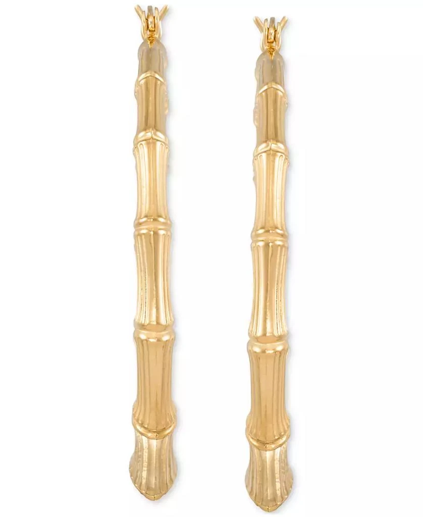 Simone I. Smith Bamboo Hoop Earrings in 18k Yellow Gold Over Sterling Silver (40mm) 3