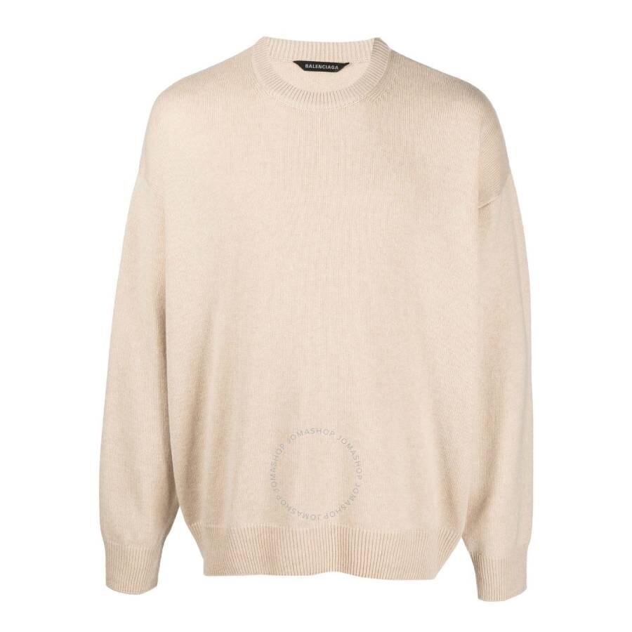 Balenciaga Beige Logo Cashmere Sweater