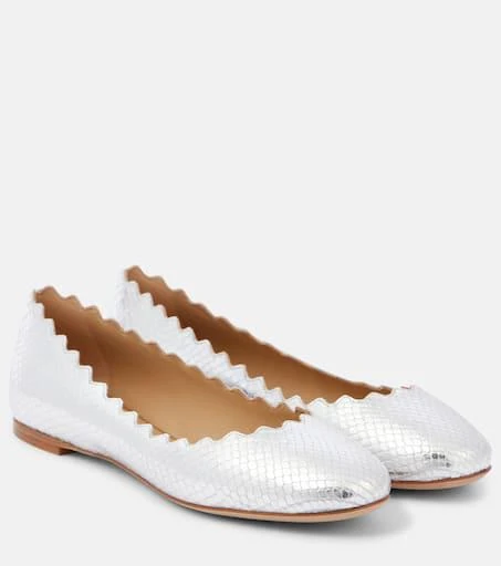 Chloé Lauren croc-effect leather ballet flats 1