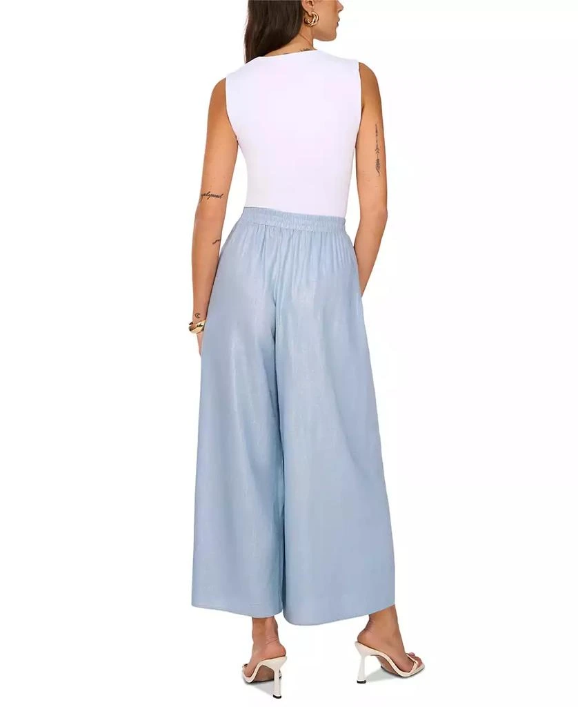Vince Camuto Women's Shimmer Mid-Rise Wide-Leg Pants 4