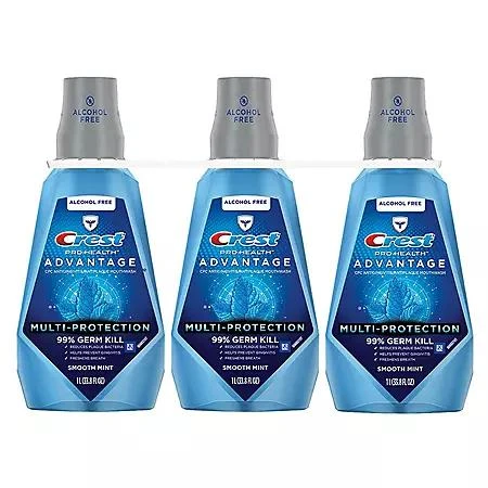 Crest Crest Pro-Health Advantage Multi-Protection Mouthwash, Smooth Mint, 33.8 fl. oz., 3 pk. 1