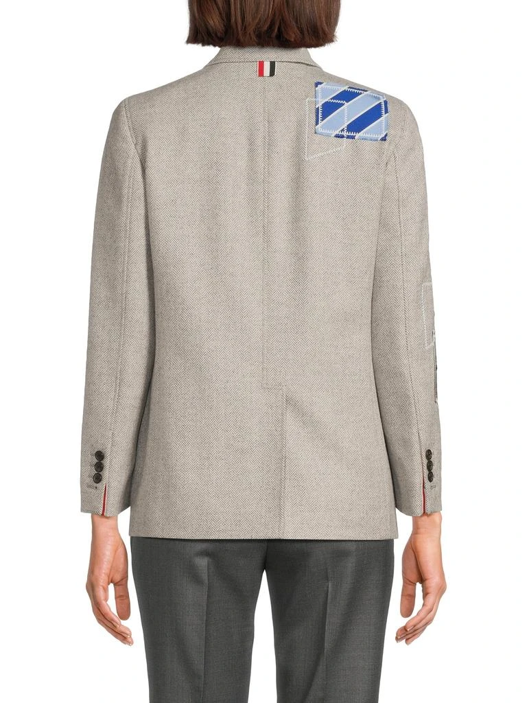 Thom Browne ​Patchwork Herringbone Wool Sport Coat 2