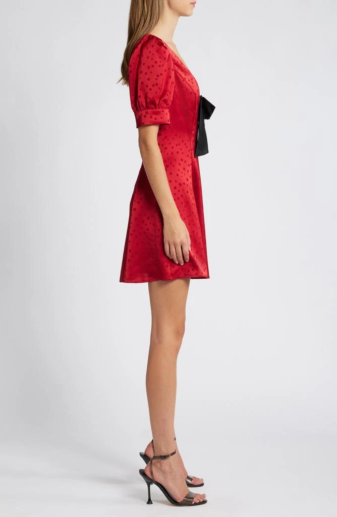 Charles Henry Dot Jacquard Satin Minidress 3