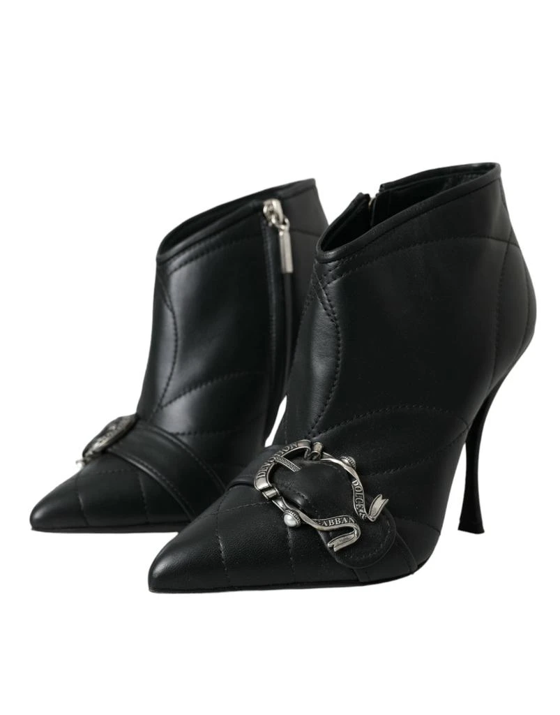 Dolce & Gabbana Dolce & Gabbana Black Devotion Quilted Buckled Boots Shoes 3