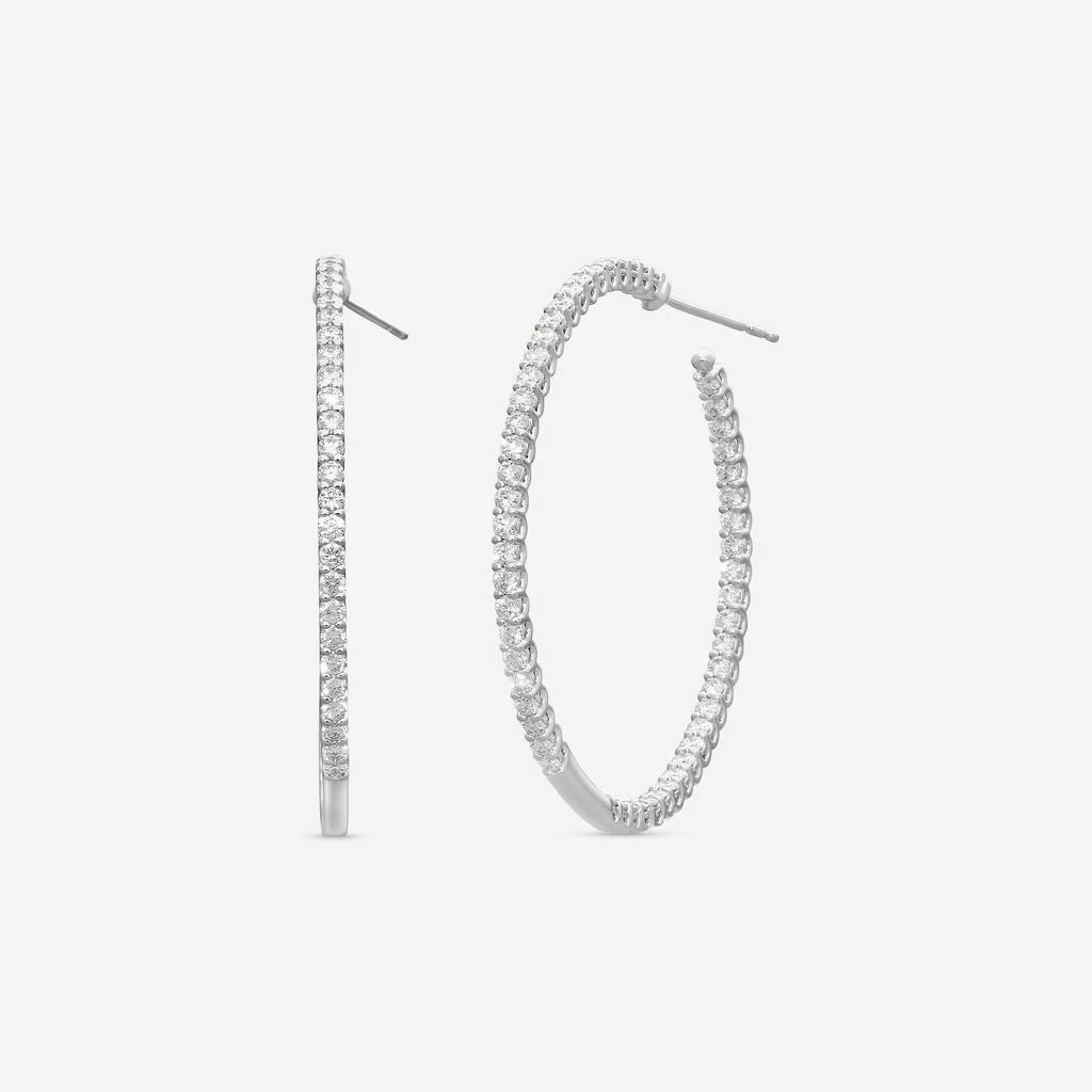 Mémoire Mémoire Woven Gallery 18K White Gold Diamond Hoop Earrings CHHO290