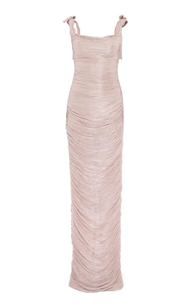 Marmar Halim Marmar Halim - Ruched Silk Satin Gown - Tan - EU 34 - Moda Operandi 1