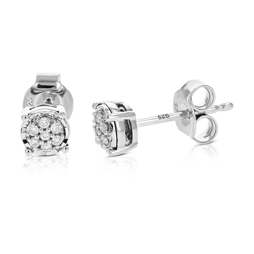 Vir Jewels 1/10 cttw Round Lab Grown Diamond Stud Earrings in .925 Sterling Silver with Push Back 1