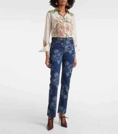 ETRO Floral jacquard slim jeans 7