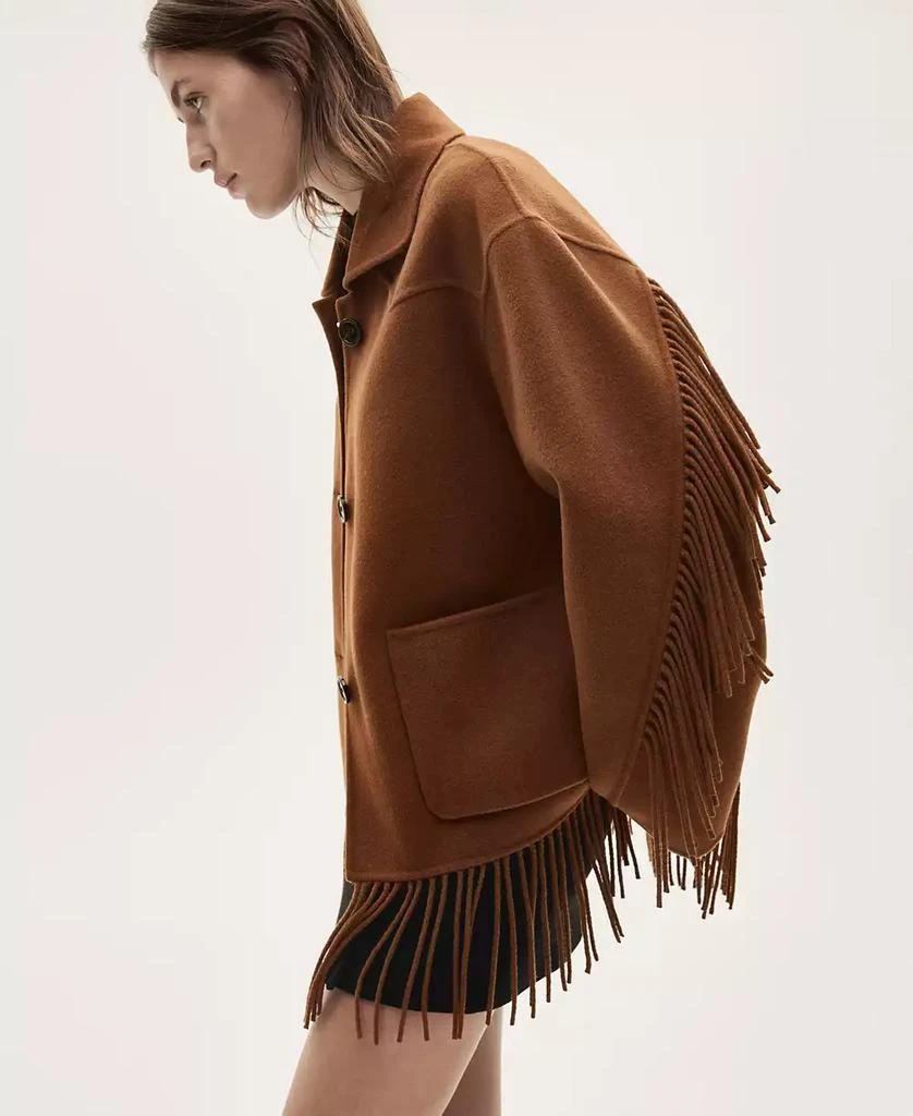 Mango Women's Fringed Wool-Blend Jacket 5